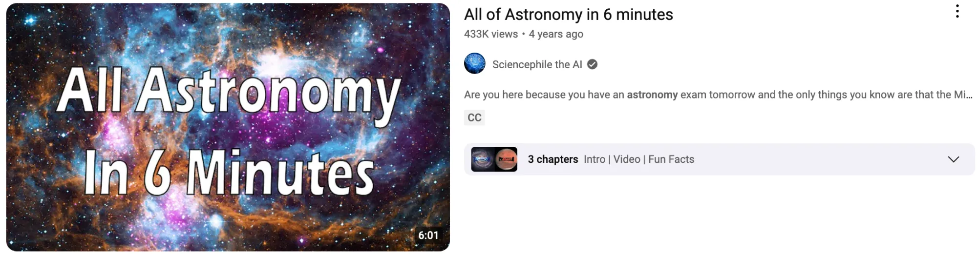 A faceless YouTube video displaying constellations, planets, and astronomical data overlays.