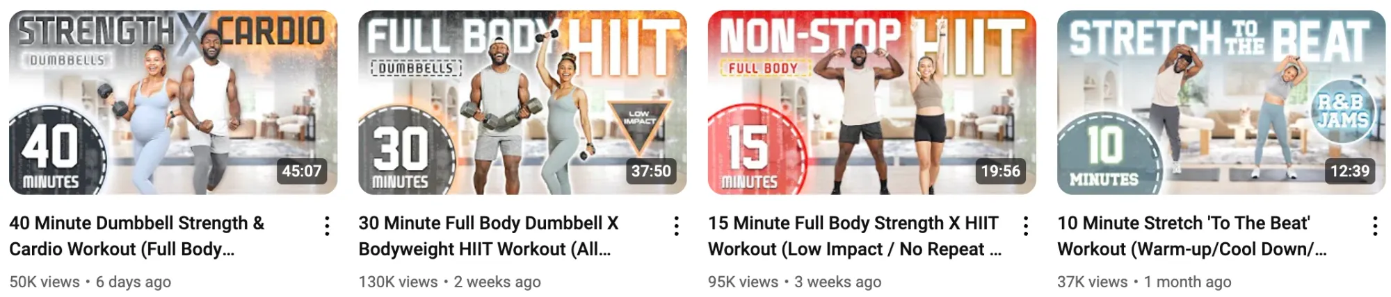 YouTube channel name ideas for fitness enthusiasts, offering full-body workouts, cardio routines, and stretching sessions