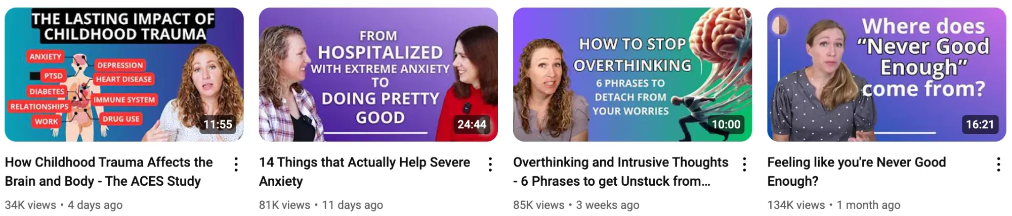 YouTube channel ideas for mental health awareness, focusing on overcoming anxiety, trauma, and building resilience