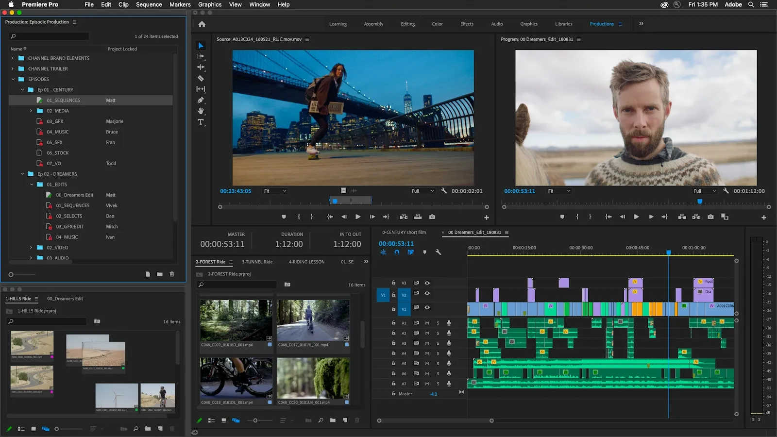 Premiere Pro interface showcasing video editing features, an ideal Descript alternative for professional creators.