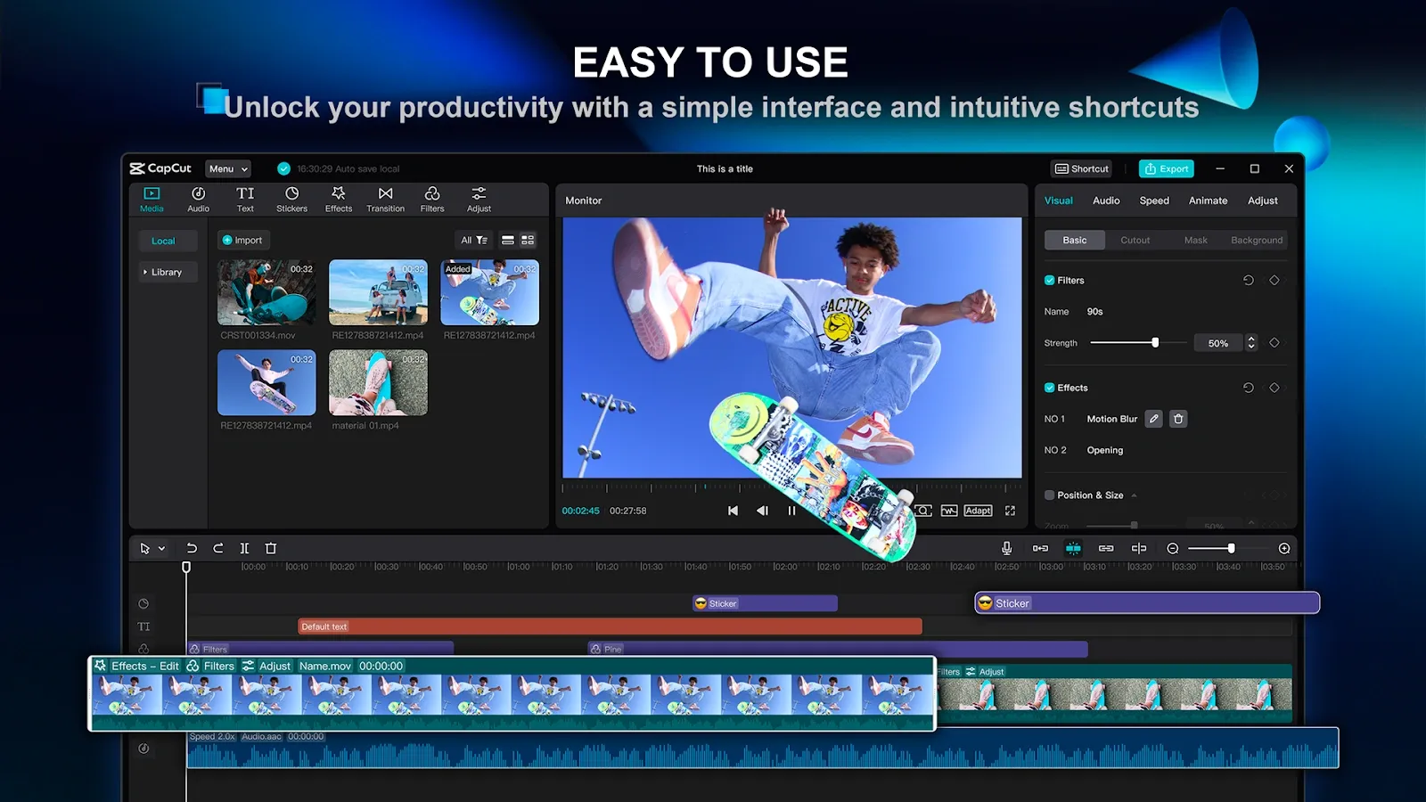 CapCut’s user-friendly video editing interface, a simple yet effective Descript alternative for video creators.